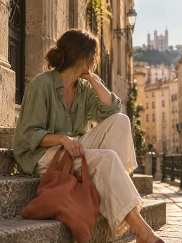 Chemise Sauge portée à Lyon